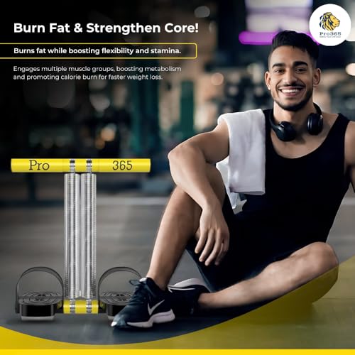 PRO365 Home Fitness Equipment Kit – 6-in-1 Workout Set with Ab Roller Wheel, Resistance Bands, Jump Rope, Push-Up Bars, Tummy Twister & Spring Chest Expander | Full Body Gym Combo for Men & Women - Image 2