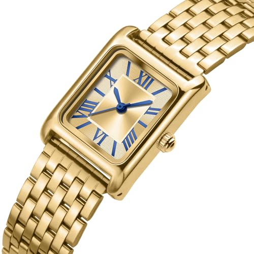 Asan Ge Watches for Women Vintage Bracelet Roman Dial Japanese Movement Rectangular Case Watch 3ATM Waterproof Self-Adjust Watch Size Without Tools - Image 2