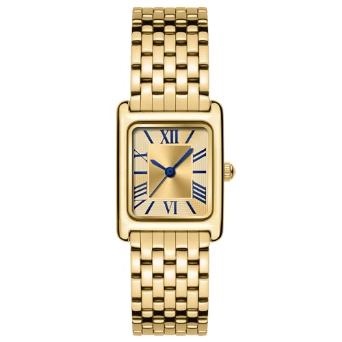 Asan Ge Watches for Women Vintage Bracelet Roman Dial Japanese Movement Rectangular Case Watch 3ATM Waterproof Self-Adjust Watch Size Without Tools - Image 1