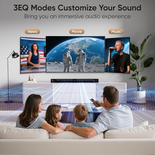 WebsLand Sound Bar for Smart TV, 80W 2.0 Channel Detachable Soundbar with Optical/ARC/AUX/Bluetooth, Surround Sound System for Home Theater, Wall Mountable or Desktop TV Speaker. - Image 5
