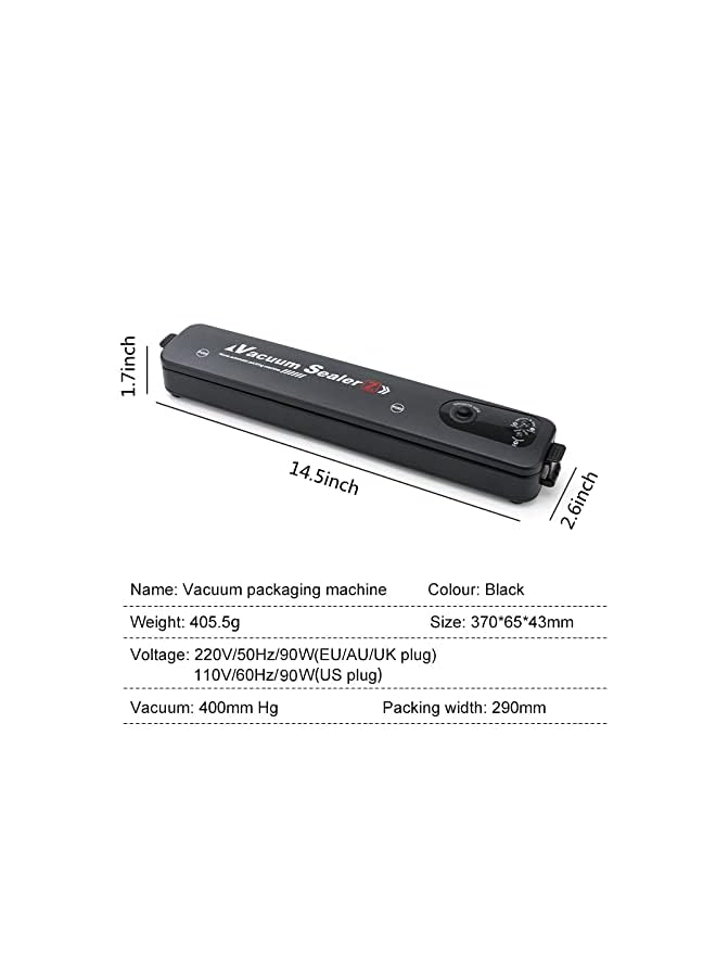 Hovico Sealer Machine, Meat Sealer, Food Preserver Portable Small Mini Preservation Automatic Machine With 10 Sealed Bags - Image 2