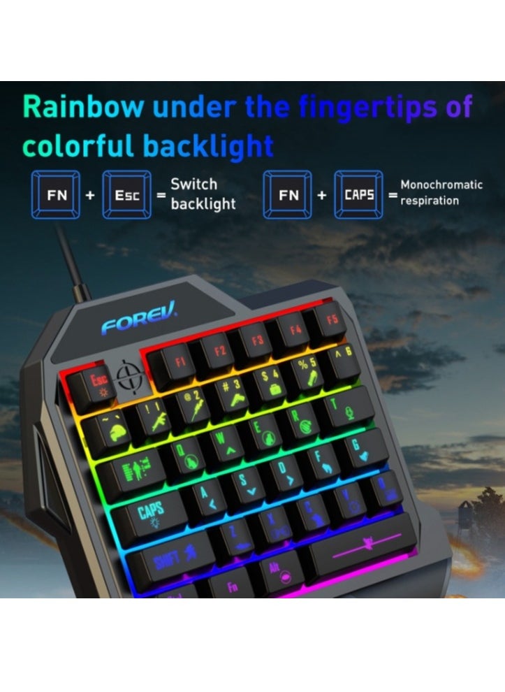 Forev - FV-F6 Wired Gaming Illuminated Keyboard (Black) - Image 1