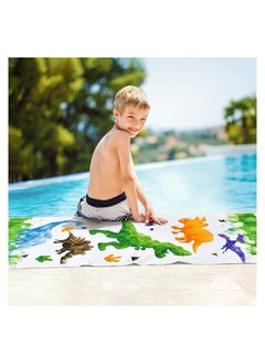Excefore Watercolor Dinosaur Beach Towel 150 * 70cm Microfiber Dino Camping Towels for Boys Kids Quick Dry Ultra Absorbent Super Soft Beach Blanket Pool Travel Swimming Bath Shower Towel  - Image 4