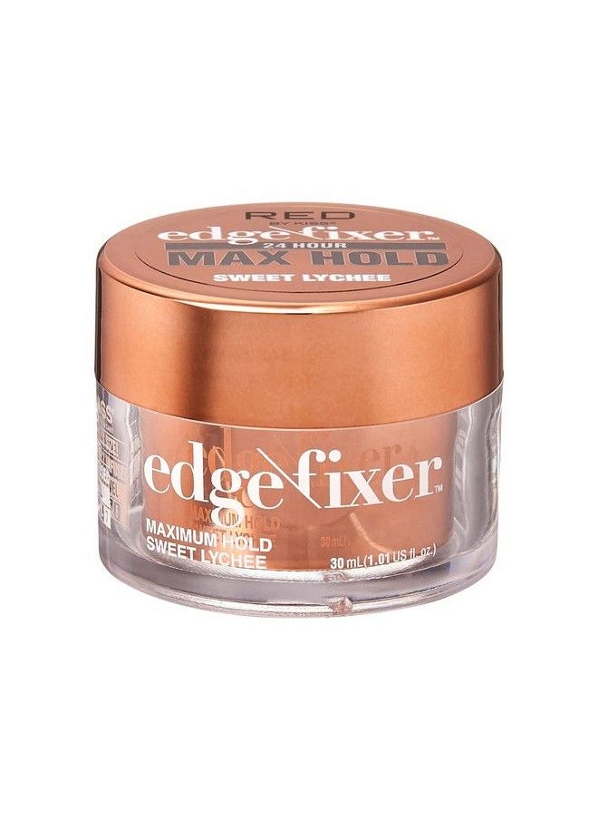 Red by Kiss Edge Fixer 24 Hour Maximum Hold Edge Wax No Flaking Biotin B7 Infused Hair Gel 1.01 Fl.Oz (Sweet Lychee)  - Image 1