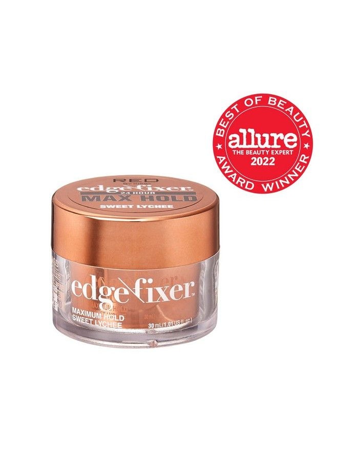 Red by Kiss Edge Fixer 24 Hour Maximum Hold Edge Wax No Flaking Biotin B7 Infused Hair Gel 1.01 Fl.Oz (Sweet Lychee)  - Image 3