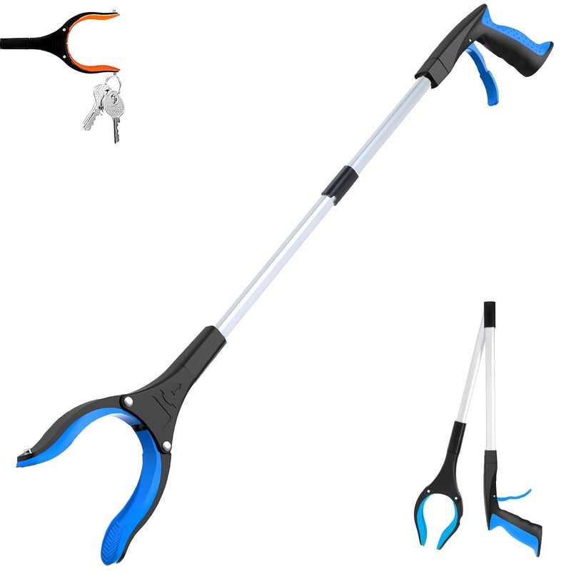 POPDA Grabber Reacher Tool - 32â€ Extra Long Foldable Gripper and Reaching Tool - Heavy Duty Pick Up Stick Grabbers for Seniors, Trash, Surgery Recovery Must Haves Gifts (Blue) - Image 1