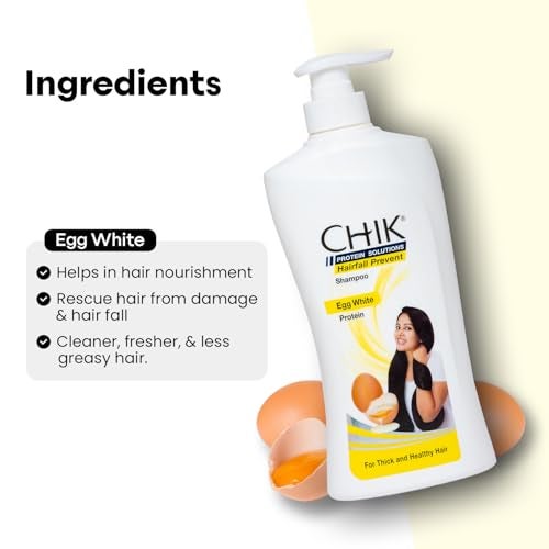 CHIK Protein Solution Hairfall Control Shampoo | Enriched with Egg White Protein for Strong, Thick and Healthy Hair, Promotes Growth and Reduces Hair Fall-1 litre - Image 3