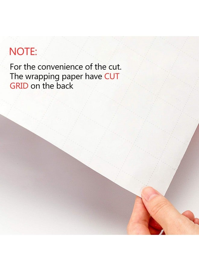 WRAPAHOLIC لفة ورق تغليف بطباعة ذهبية وزرقاء مع خطوط قطع لعيد الميلاد وعيد الأب وحفلات استقبال المواليد 4 لفات 30 بوصة × 120 بوصة لكل لفة - Image 5