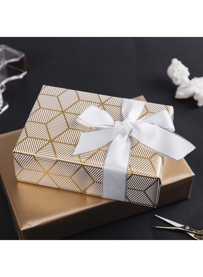 WRAPAHOLIC لفة ورق تغليف بطباعة ذهبية وزرقاء مع خطوط قطع لعيد الميلاد وعيد الأب وحفلات استقبال المواليد 4 لفات 30 بوصة × 120 بوصة لكل لفة - Image 3