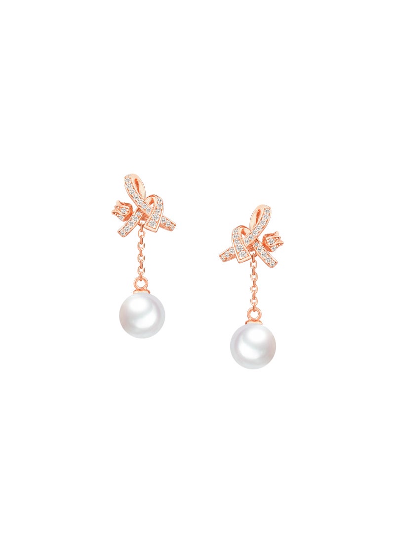 AWNL - White Pearl Lily Flower Eardrops - Image 1
