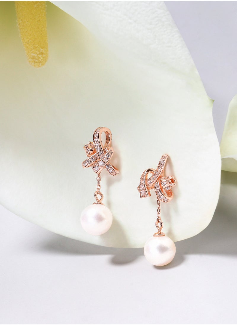 AWNL - White Pearl Lily Flower Eardrops - Image 1