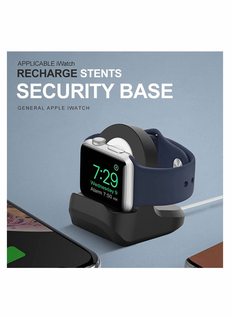 KASTWAVE Charging Stand for Apple Watch,Compatible with Series 7/6/SE/5/4/3/2/1 (45mm, 44mm, 42mm, 41mm, 40mm, 38mm), Nightstand Mode-Black - Image 2