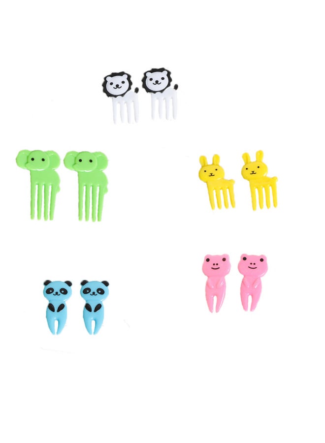 Cartoon Mini Fruit Fork Household Cute Animal Bento Sign Creative Children's Bento Decorative Sign Set-Specifications:6pc Hat Cardboard Pack  - Image 5