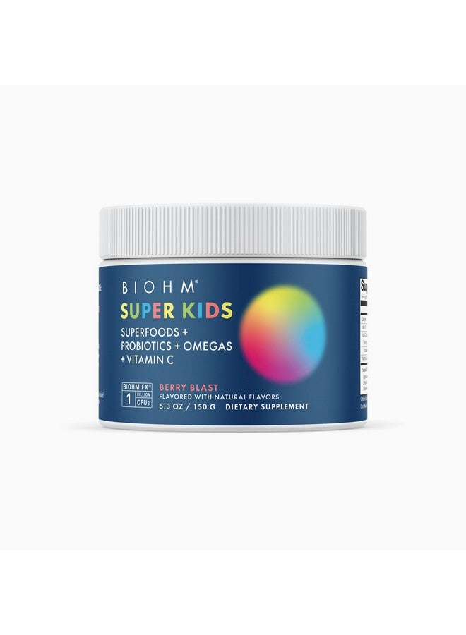 BIOHM Super Kids Superfood Powder + Probiotics - Delicious Berry Blast - 30 Servings - Beneficial Antioxidants & Omega-3 - Gluten Free, GMO Free, Dairy Free, No Artificial Ingredients, Vegetarian - Image 1