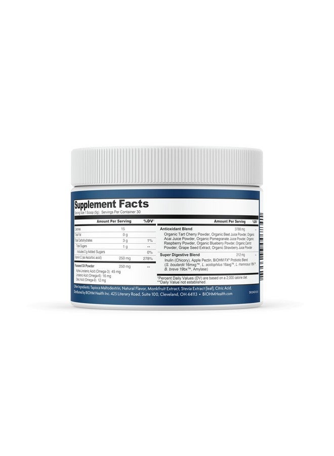 BIOHM Super Kids Superfood Powder + Probiotics - Delicious Berry Blast - 30 Servings - Beneficial Antioxidants & Omega-3 - Gluten Free, GMO Free, Dairy Free, No Artificial Ingredients, Vegetarian - Image 3