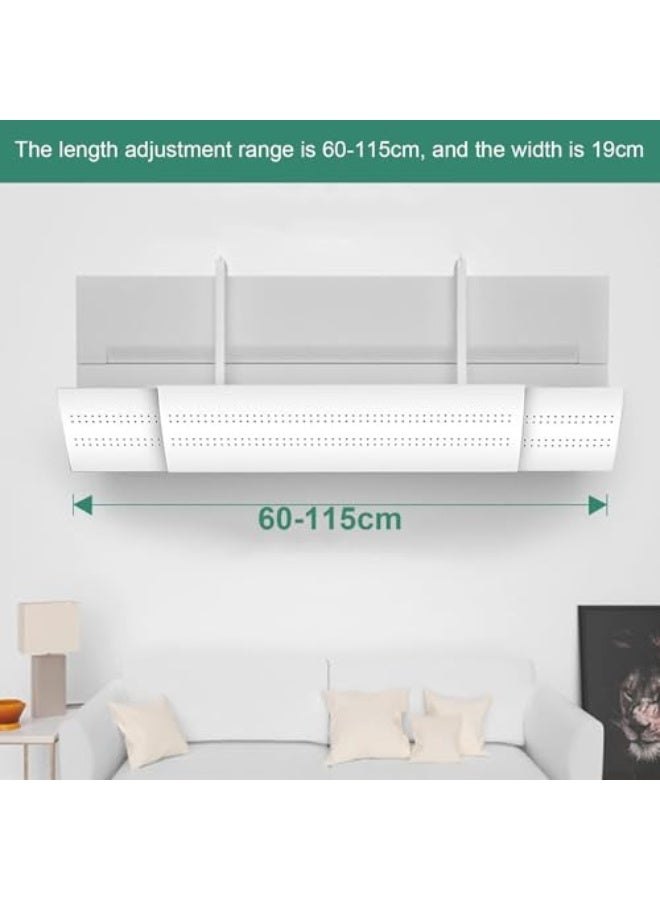 Lociffa AC Accessory Air Deflector, White, Plastic, Not Water Resistant, Perfect for Split ACs (60-125 cm, 20 cm), Adjustable Flow, Easy Installation, Seasonal Comfort, Easy Maintenance - Image 2