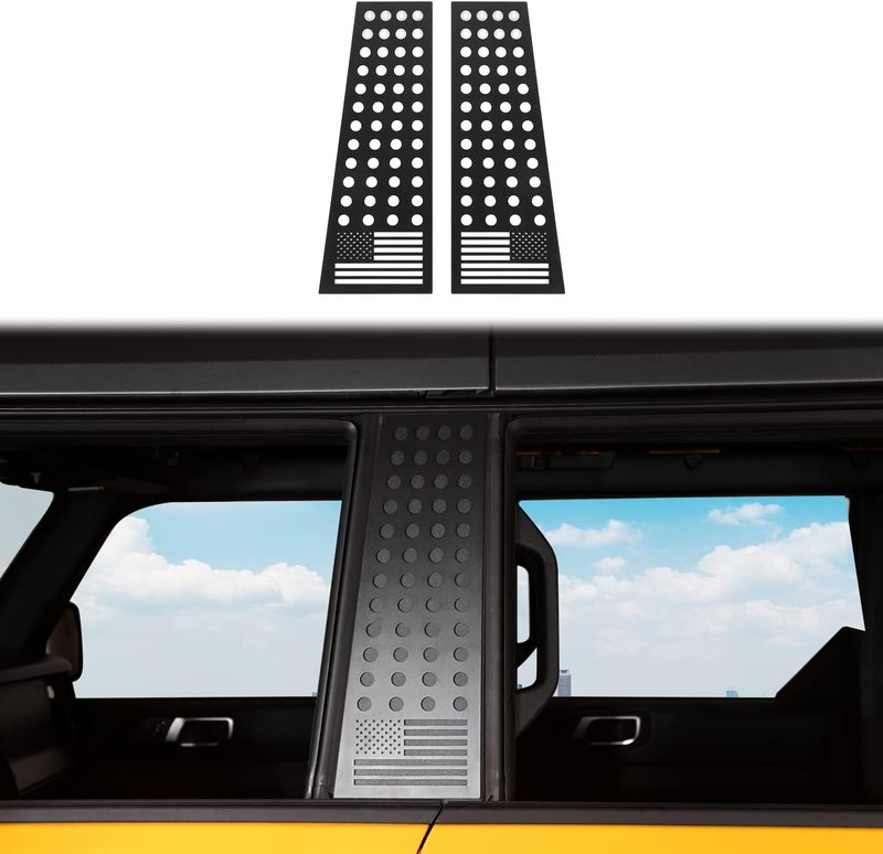 PDKLIN American Flag Decal B Pillar Post Trim Cover for Ford Bronco 2021-2024 - 2pcs - Image 1