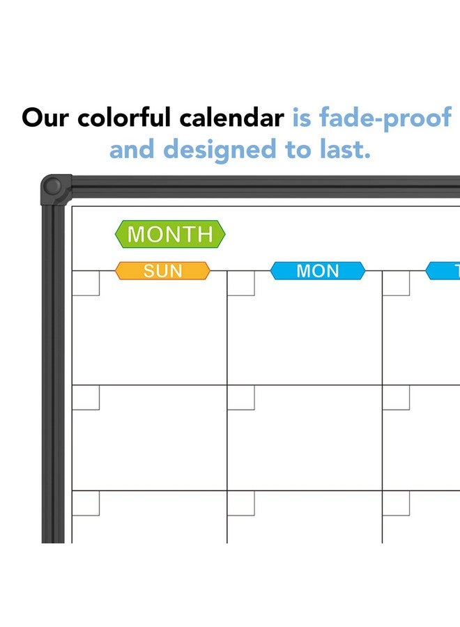 JILoffice Dry Erase Calendar Whiteboard - Magnetic White Board Calendar Monthly 36 X 24 Inch, Black Aluminum Frame Wall Mounted Board for Office Home and School - Image 2
