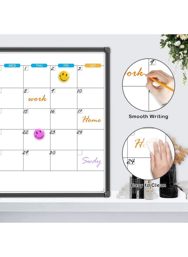 JILoffice Dry Erase Calendar Whiteboard - Magnetic White Board Calendar Monthly 36 X 24 Inch, Black Aluminum Frame Wall Mounted Board for Office Home and School - Image 5