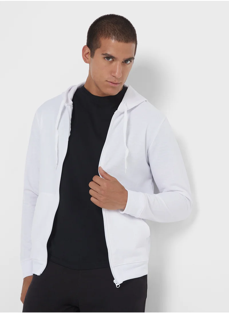 Seventy Five Basics Essential Zip Through Hoodie