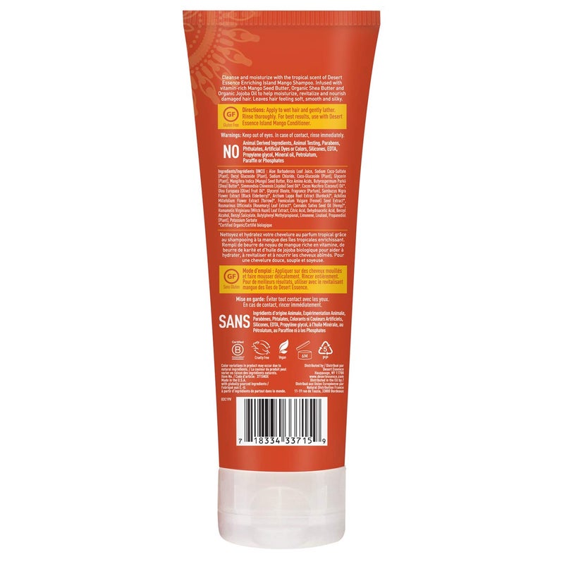 Desert Essence Island Mango Shampoo & Conditioner Bundle - 8 Fl Ounce - Enriching - Shea Butter - Jojoba Oil - Smooth & Silky - Soft & Healthy - Image 2