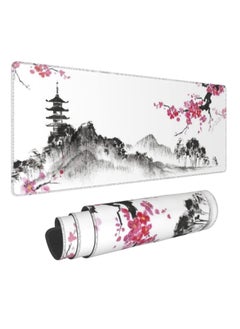 Excefore Gaming Mouse Pad Black and White Plum Bossom Cherry Blossom, Extended Large Mouse Mat Desk Pad, Stitched Edges Mousepad, Long Non-Slip Rubber Base Mice Pad (31.5x11.8x0.12 Inch, A1)  - Image 1