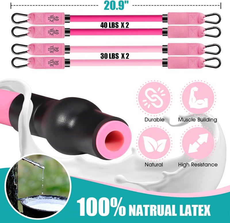 Ayombo Pilates Bar Kit with Resistance Bands - Adjustable Home Workout Equipment for Full Body Fitness - Image 3