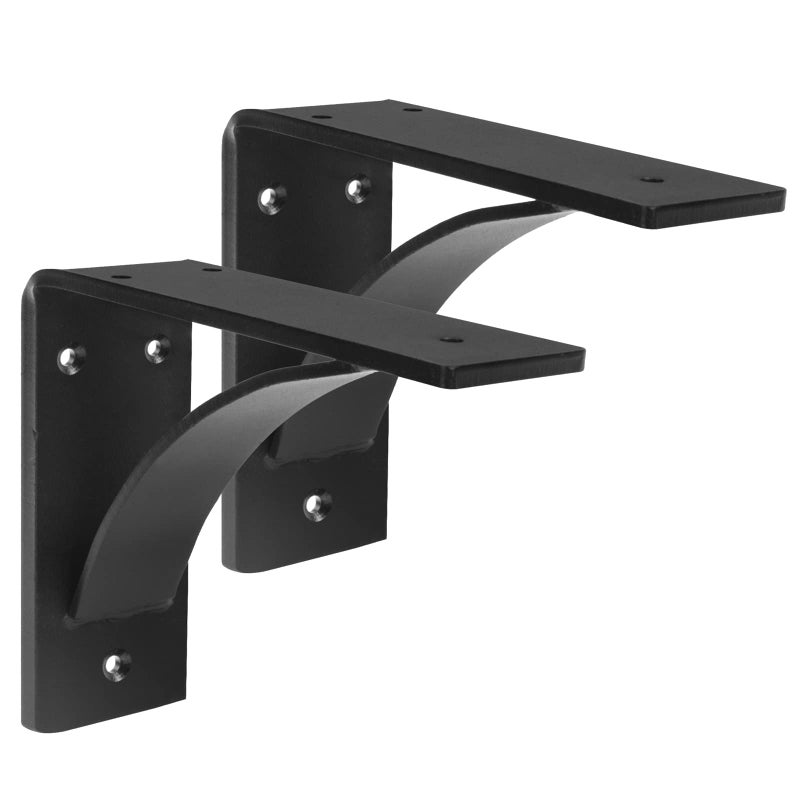 MOUNTAIN_ARK 2Pcs Heavy Duty Steel Mantel Brackets  7 X 6 X 2 Inches Metal Shelf Bracket Support For Fireplace  Wall Mounted Floating Triangle Holder  Hand Welded Countertop Bracket Load 330 Lb  5.9 Mm Thickness - Image 1