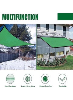 GUDOO Green Sun Screen, Shade Sail Awning, Shade Fabric, HDPE Outdoor Sun Shade with Cord, Grommets, for Greenhouse Patio Flowers Plants Lawn 3 x 4M  - Image 3