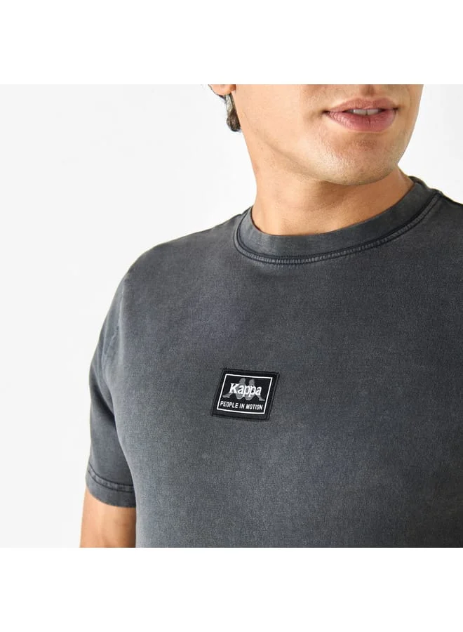 Kappa Kappa Embroidered T-shirt with Crew Neck and Short Sleeves