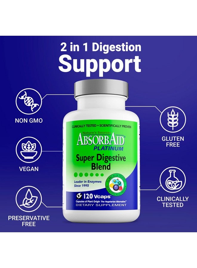 AbsorbAid دعم إنزيمات الهضم البلاتينية 120 كبسولة 12 إنزيم هضمي بالإضافة إلى 2 بروبيوتيك لأقصى راحة - Image 5