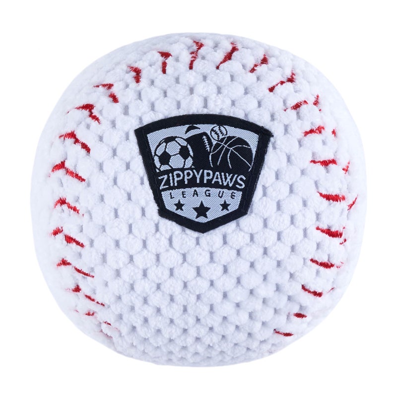 ZippyPaws SportsBallz Dog Squeaky Toys to Keep Them Busy Funny Plush for Small Medium Large Dogs Cute Stuffed Puppy Toy Pet Products Gift for All Breeds Interactive Squeaker Baseball - Image 2