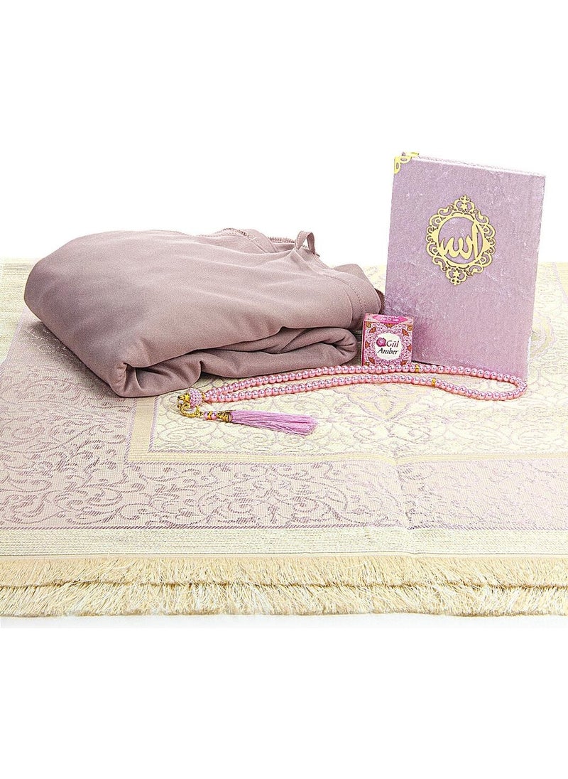 Practical Headscarved One-Piece Prayer Dress and Prayer Rug Set, Dusty Rose - pzsku/Z873483DF995138494E9AZ/45/_/1725721754/55f7b09c-1def-47c7-8812-aa22c5cf346d