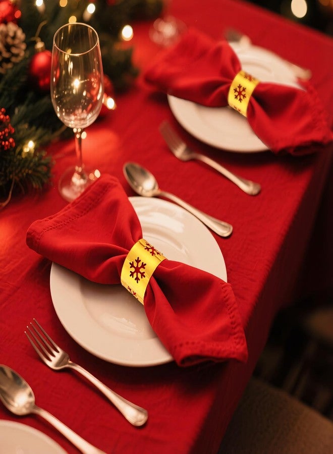 Datsto Christmas Napkin Rings Set of 6 Gold Snowflake Napkin Holders for Dinning Table Setting Napkin Buckles for Xmas Holidays Wedding Banquet Family Gathers Table Decoration - Image 3