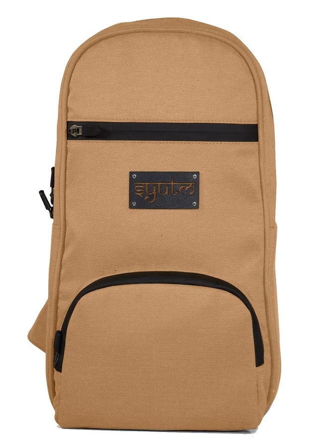 Syutm Squircle Sling Elegant Style Document Money Phone Belt Bag for Men and Women (Khaki) - Image 1