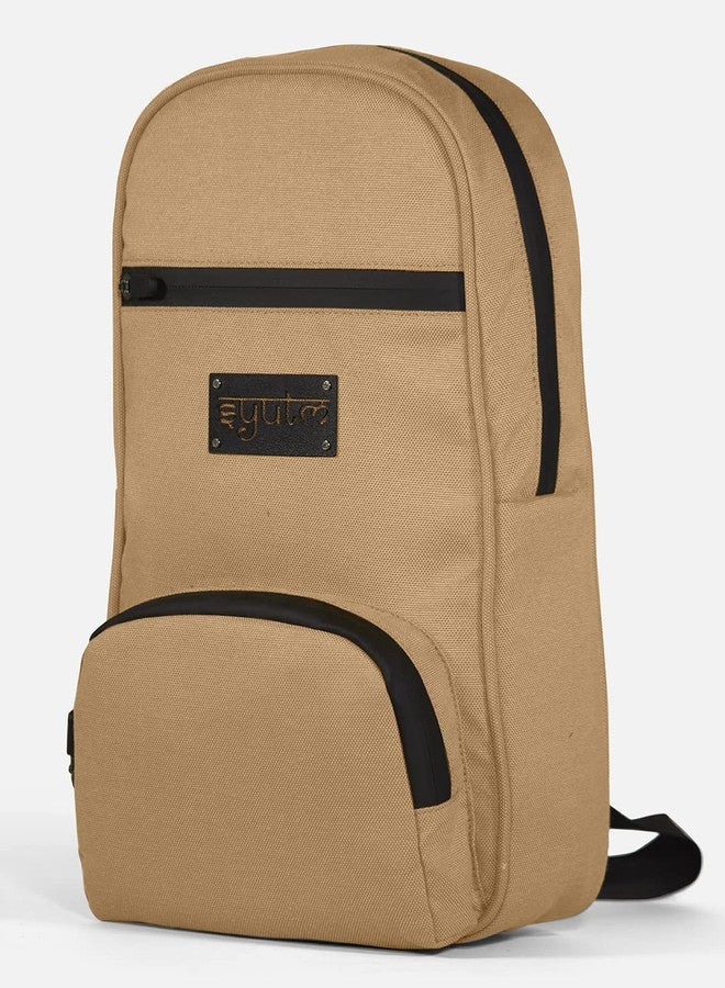 Syutm Squircle Sling Elegant Style Document Money Phone Belt Bag for Men and Women (Khaki) - Image 3