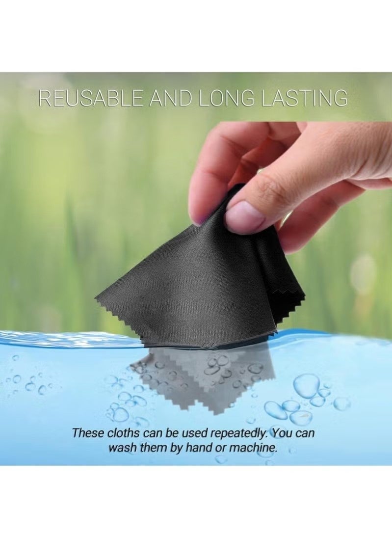 20 Pcs Microfiber Cleaning Cloths - For Cleaning Glasses Spectacles Camera Lenses IPad Tablets IPhone LCD Screens And Other Delicate Surfaces Grey/Black - Image 5
