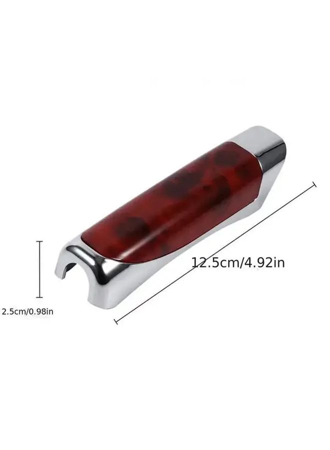 Universal Mahogany Texture Handbrake Cover Scratch Resistant ABS for Car SUV Truck - Image 2