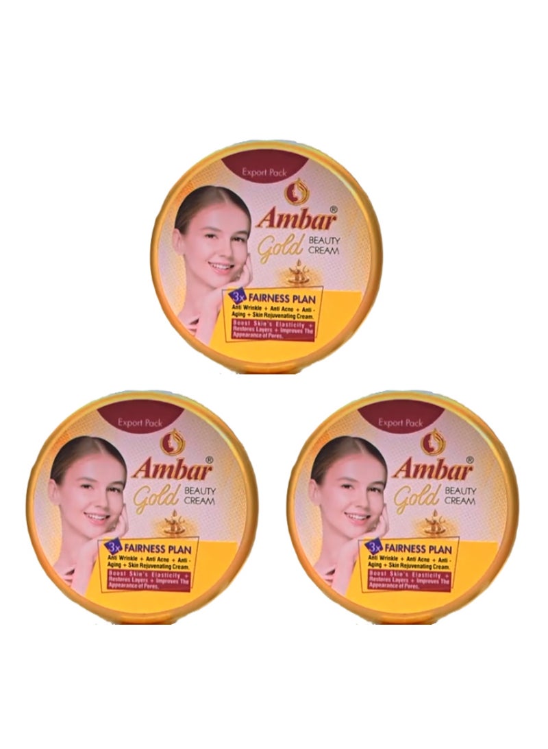 Amber AMBAR GOLD BEAUTY CREAM Enhance your Natural Glow - Pack of 3 - Image 1