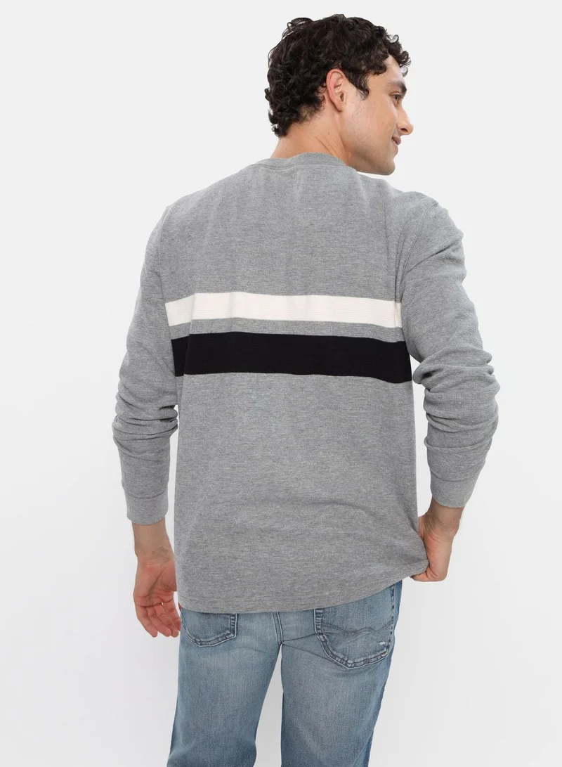 امريكان ايجل Striped Crew Neck T- Shirt