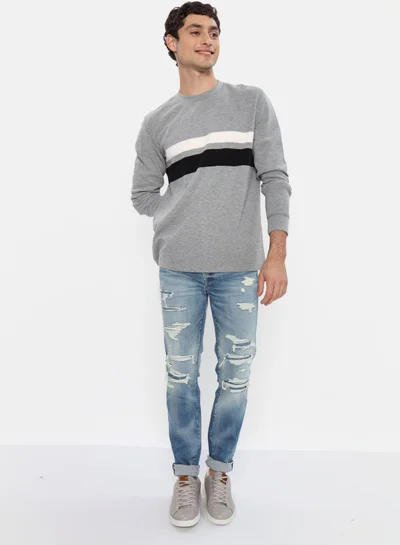 امريكان ايجل Striped Crew Neck T- Shirt