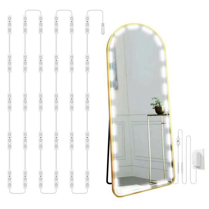 LPHUMEX Hollywood Glam Led Vanity Lights Kit, 14ft Dimmable Mirror Lights, Full Body & Bathroom Lighting, Plug in Floor Light with Power Supply (Mirror not Inlcuded) - Image 4