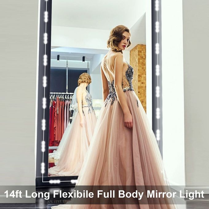 LPHUMEX Hollywood Glam Led Vanity Lights Kit, 14ft Dimmable Mirror Lights, Full Body & Bathroom Lighting, Plug in Floor Light with Power Supply (Mirror not Inlcuded) - Image 5