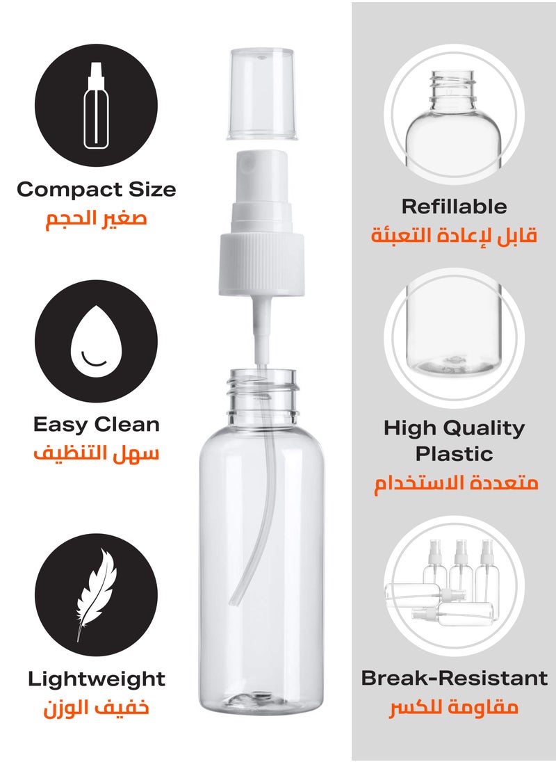LAWAZIM - Spray Bottle Set - 8-Piece, 80ml – Refillable Fine Mist Travel Bottles with Leak-Proof Caps, Clear Plastic, Portable Size – Ideal for Toiletries, Cleaning, Skincare, Disinfectants - Image 1