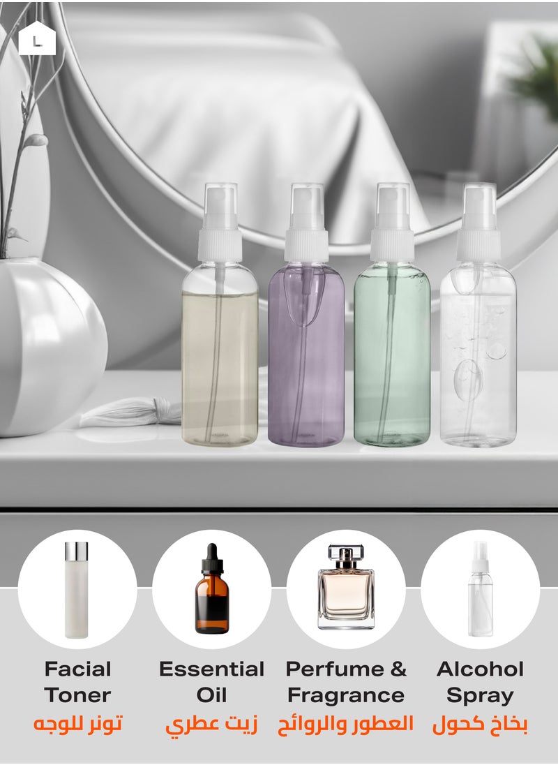 LAWAZIM - Spray Bottle Set - 8-Piece, 80ml – Refillable Fine Mist Travel Bottles with Leak-Proof Caps, Clear Plastic, Portable Size – Ideal for Toiletries, Cleaning, Skincare, Disinfectants - Image 1