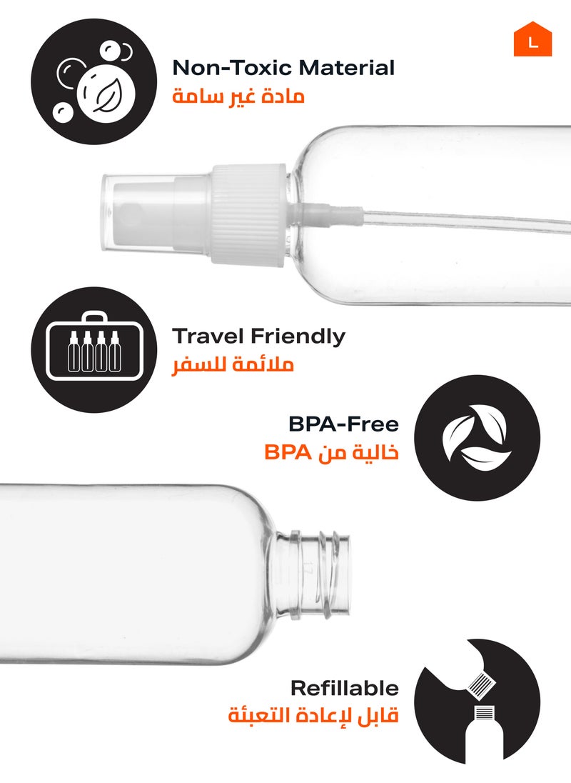 LAWAZIM - Spray Bottle Set - 8-Piece, 80ml – Refillable Fine Mist Travel Bottles with Leak-Proof Caps, Clear Plastic, Portable Size – Ideal for Toiletries, Cleaning, Skincare, Disinfectants - Image 1