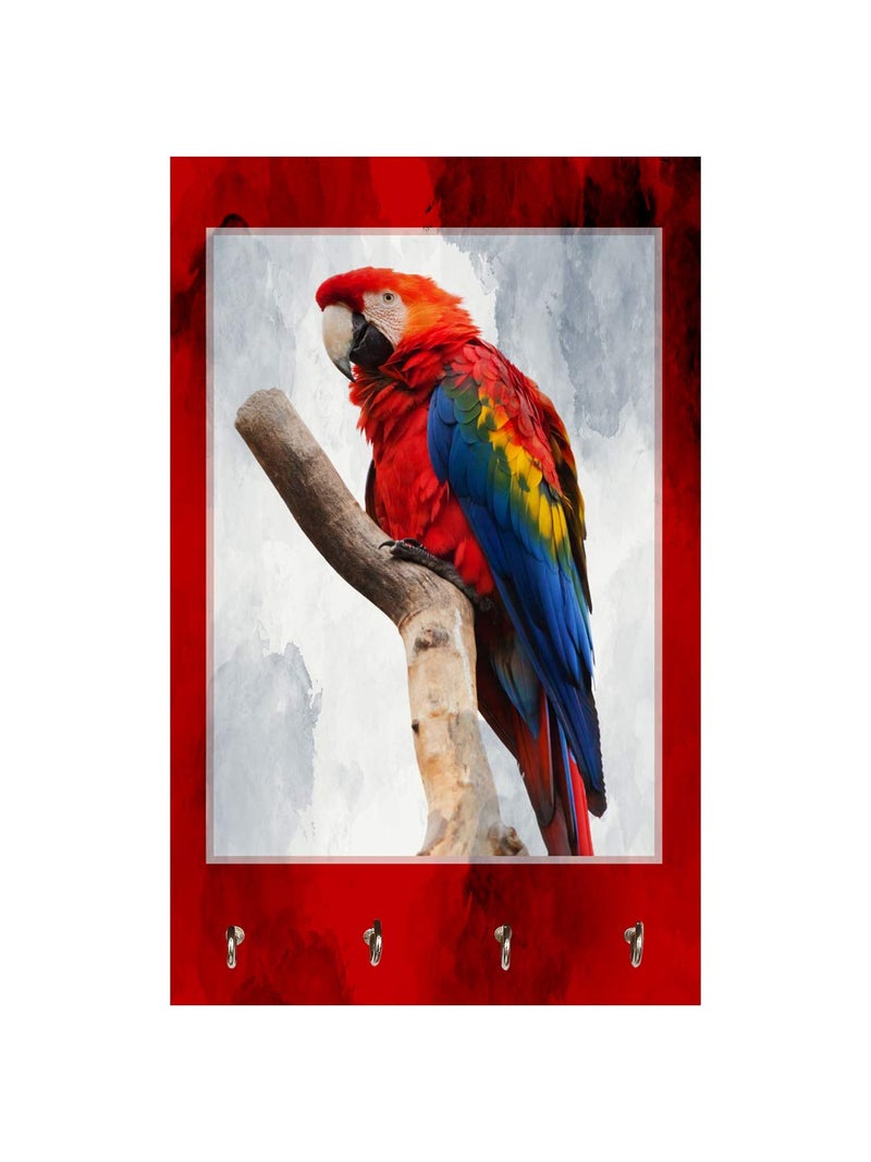 999STORE Wall Hanger Sticky Hook Holder Wall Mount Hanger Organizer Parrot Key Stand for Wall (MDF_7.5X12 Inch_Multi) KeyholderP148 - Image 2