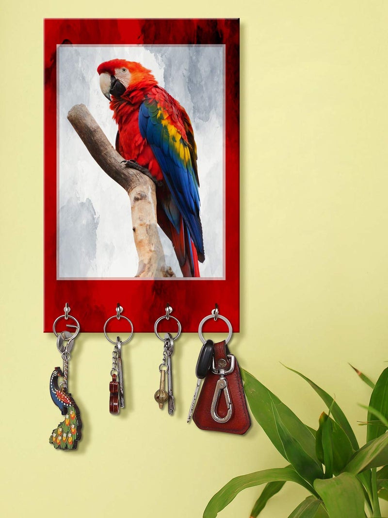 999STORE Wall Hanger Sticky Hook Holder Wall Mount Hanger Organizer Parrot Key Stand for Wall (MDF_7.5X12 Inch_Multi) KeyholderP148 - Image 5