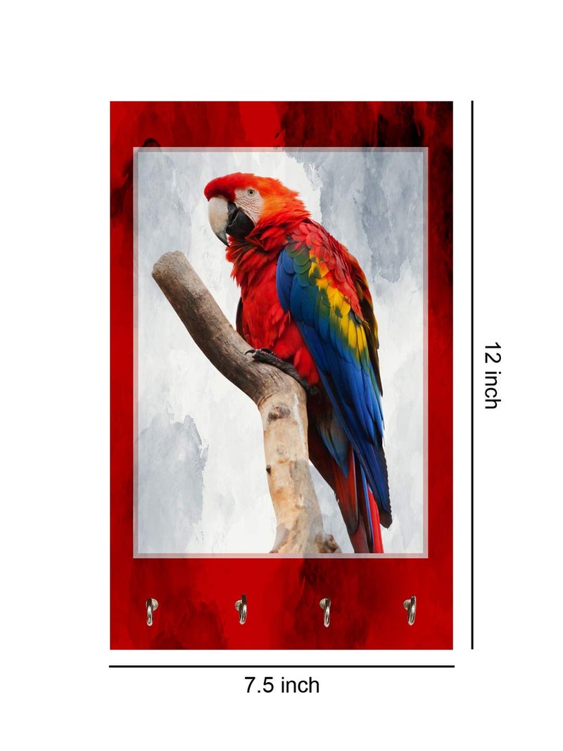 999STORE Wall Hanger Sticky Hook Holder Wall Mount Hanger Organizer Parrot Key Stand for Wall (MDF_7.5X12 Inch_Multi) KeyholderP148 - Image 4