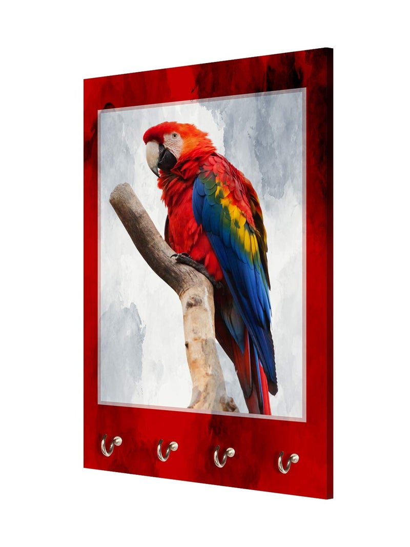 999STORE Wall Hanger Sticky Hook Holder Wall Mount Hanger Organizer Parrot Key Stand for Wall (MDF_7.5X12 Inch_Multi) KeyholderP148 - Image 3